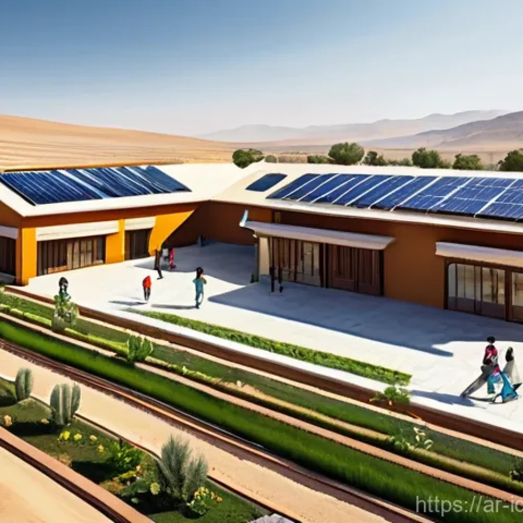 임팩트 투자 전략을 위한 필수 자료 - **"A vibrant and hopeful scene depicting a modern, sustainable community center in a sun-drenched ru...
