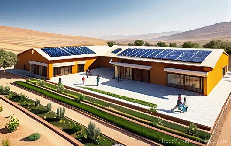 임팩트 투자 전략을 위한 필수 자료 - **"A vibrant and hopeful scene depicting a modern, sustainable community center in a sun-drenched ru...