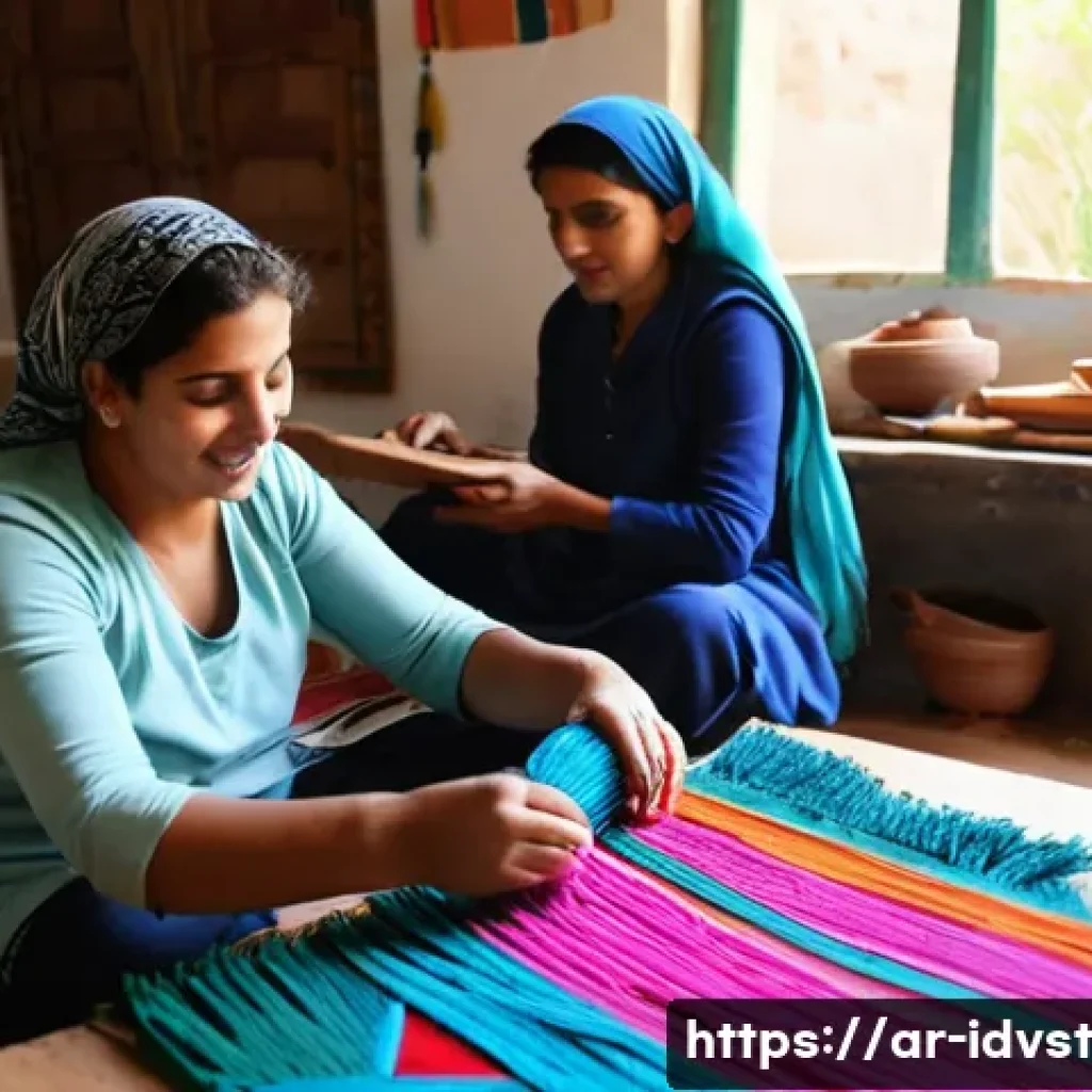 임팩트 투자에서 딜이란 무엇인가 - **Prompt:** A vibrant, sun-drenched artisan workshop in a traditional Arab village setting. A divers...