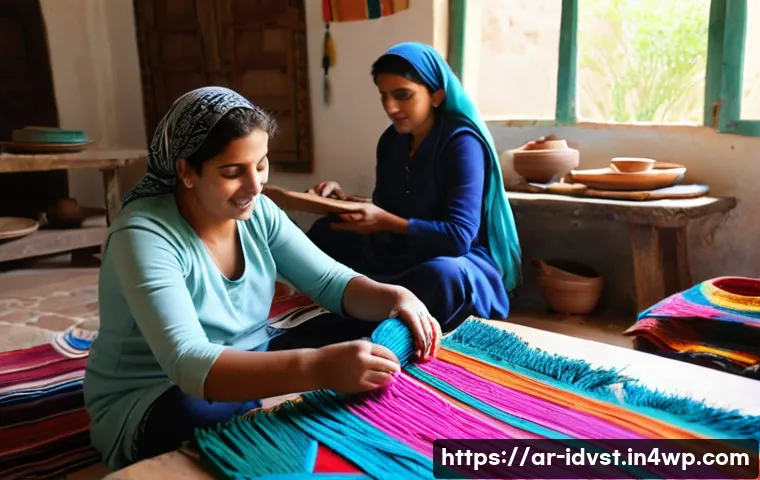 임팩트 투자에서 딜이란 무엇인가 - **Prompt:** A vibrant, sun-drenched artisan workshop in a traditional Arab village setting. A divers...
